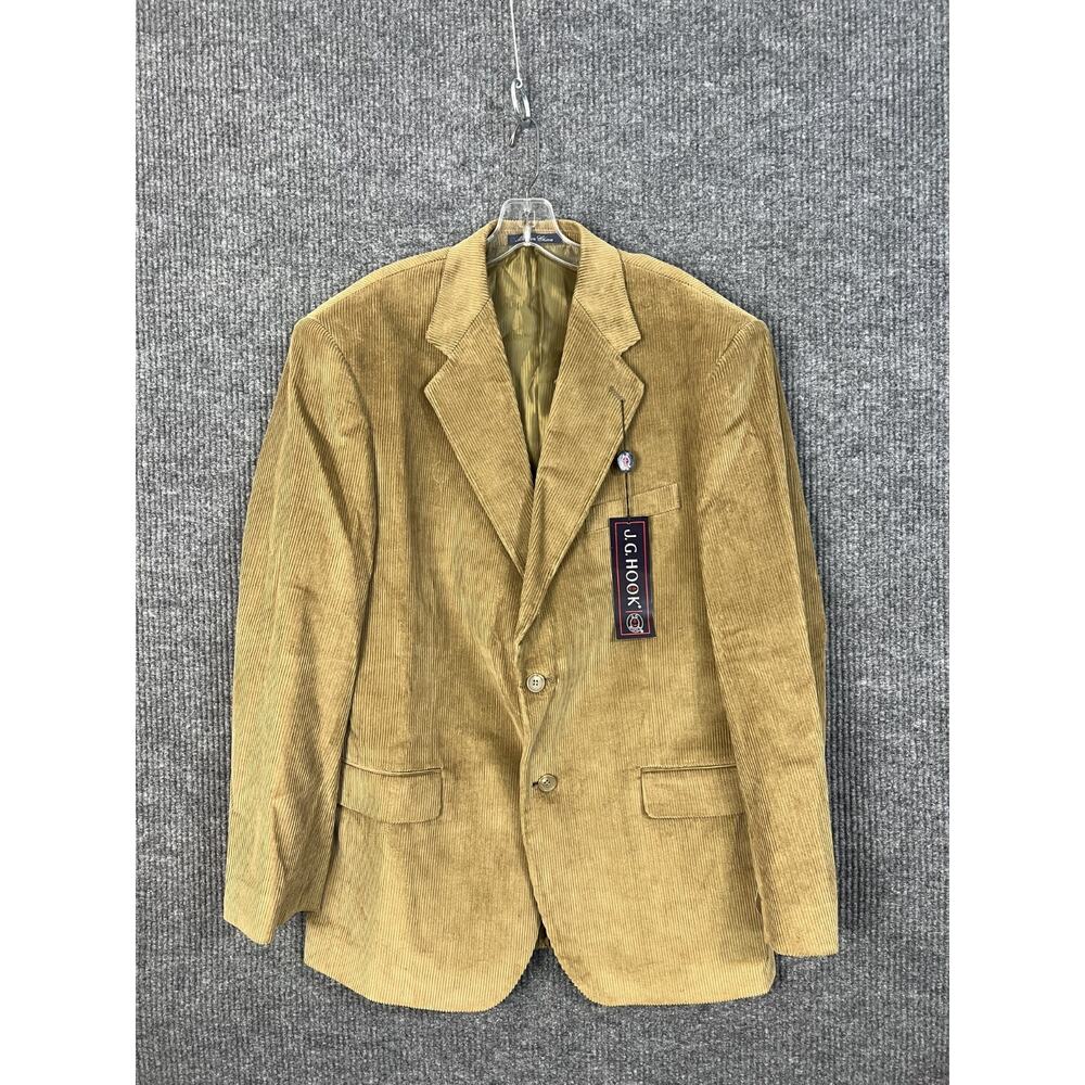 Vintage J.G. Hook Sports Coat Blazer Mens 42L Brown Corduroy Two Button Lined